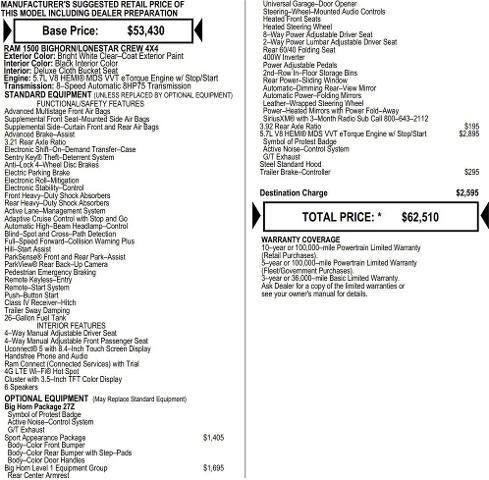 2026 RAM Ram 1500 RAM 1500 BIG HORN CREW CAB 4X4 5'7' BOX