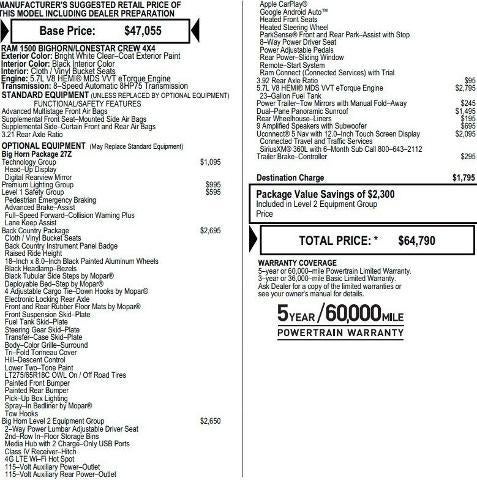 2022 RAM 1500 Big Horn 4x4 Crew Cab 5'7" Box