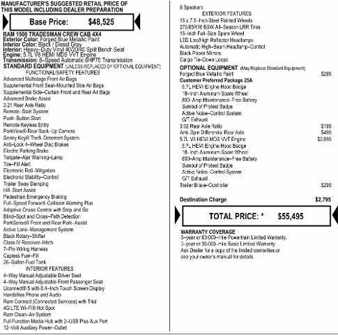 2027 RAM 1500 RAM 1500 TRADESMAN CREW CAB 4X4 5'7' BOX