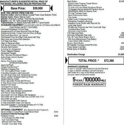 2021 RAM 1500 Limited 4x4 Crew Cab 5'7" Box