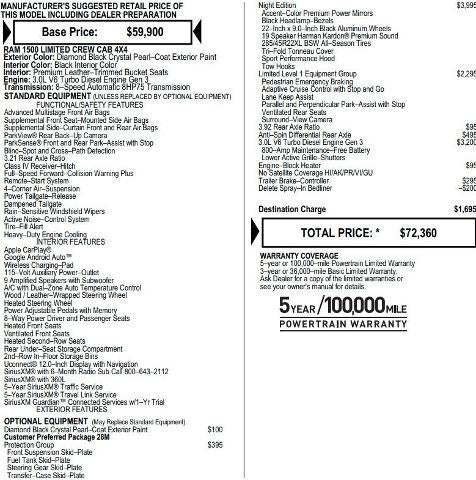 2021 RAM 1500 Limited 4x4 Crew Cab 5'7" Box