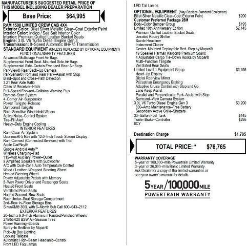 2022 RAM 1500 Limited Crew Cab 4x4 5'7' Box