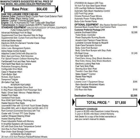 2026 RAM Ram 1500 RAM 1500 LARAMIE CREW CAB 4X4 5'7' BOX