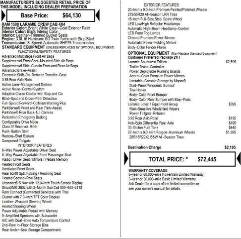 2026 RAM Ram 1500 RAM 1500 LARAMIE CREW CAB 4X4 5'7' BOX