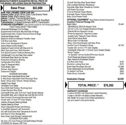 2026 RAM Ram 1500 RAM 1500 LARAMIE CREW CAB 4X4 5'7' BOX