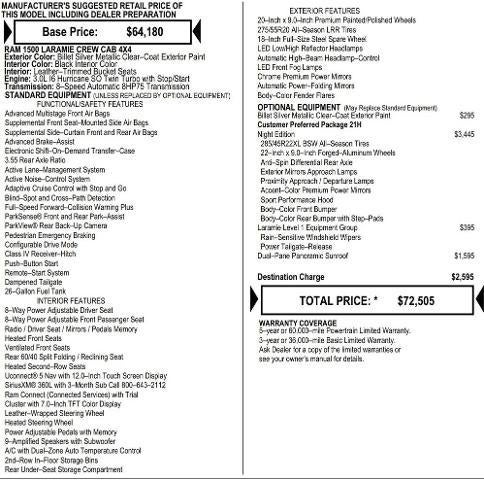 2026 RAM Ram 1500 RAM 1500 LARAMIE CREW CAB 4X4 5'7' BOX