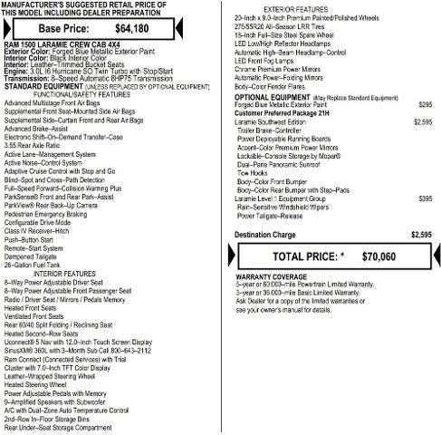 2026 RAM Ram 1500 RAM 1500 LARAMIE CREW CAB 4X4 5'7' BOX