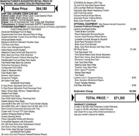 2026 RAM Ram 1500 RAM 1500 LARAMIE CREW CAB 4X4 5'7' BOX