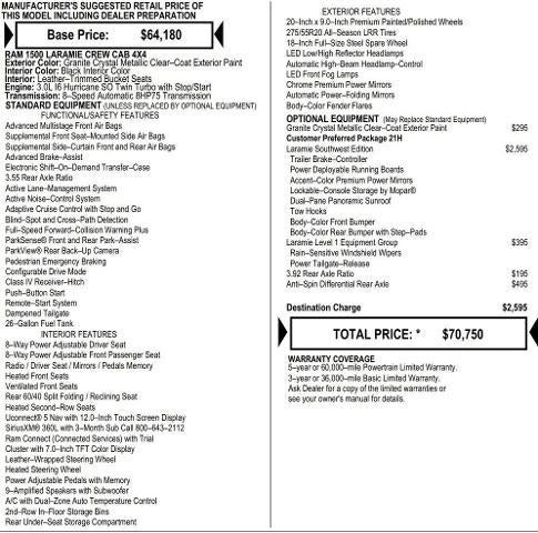 2026 RAM Ram 1500 RAM 1500 LARAMIE CREW CAB 4X4 5'7' BOX