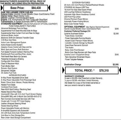 2026 RAM Ram 1500 RAM 1500 LARAMIE CREW CAB 4X4 5'7' BOX