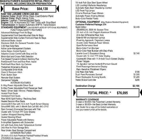 2026 RAM Ram 1500 RAM 1500 LARAMIE CREW CAB 4X4 5'7' BOX