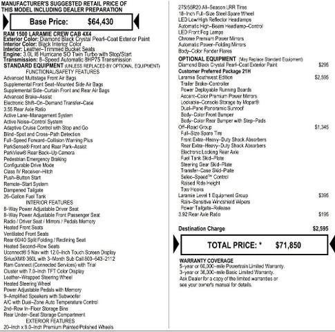 2026 RAM Ram 1500 RAM 1500 LARAMIE CREW CAB 4X4 5'7' BOX