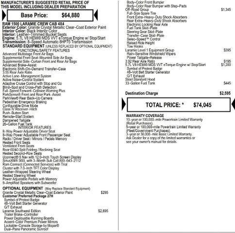 2026 RAM Ram 1500 RAM 1500 LARAMIE CREW CAB 4X4 5'7' BOX
