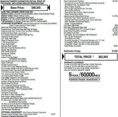 2021 RAM 1500 Laramie 4x4 Crew Cab 5'7" Box