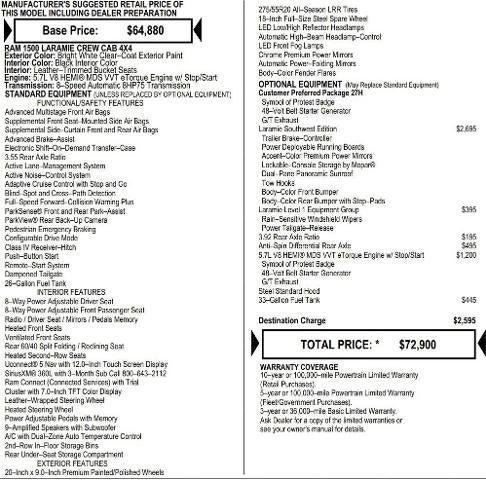 2026 RAM Ram 1500 RAM 1500 LARAMIE CREW CAB 4X4 5'7' BOX