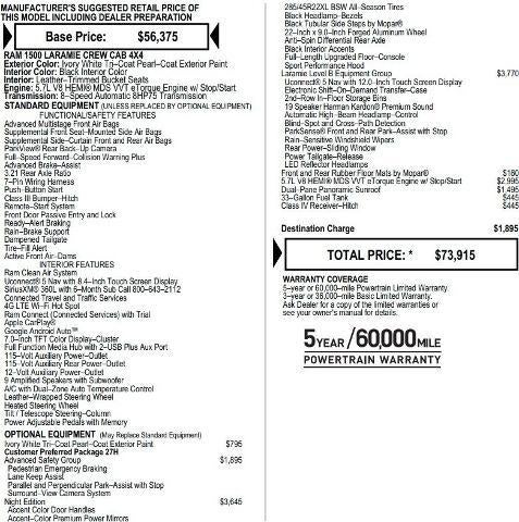 2023 RAM 1500 Laramie Crew Cab 4x4 5'7' Box