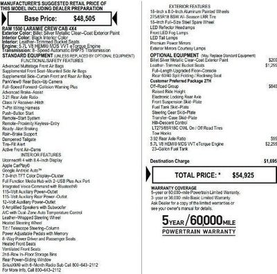 2021 RAM 1500 Laramie Crew Cab 4x4 5'7' Box