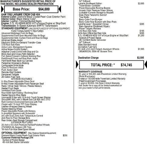 2026 RAM Ram 1500 RAM 1500 LARAMIE CREW CAB 4X4 5'7' BOX