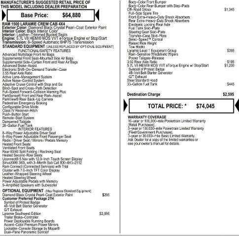 2026 RAM Ram 1500 RAM 1500 LARAMIE CREW CAB 4X4 5'7' BOX