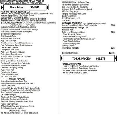2026 RAM Ram 1500 RAM 1500 REBEL CREW CAB 4X4 5'7' BOX