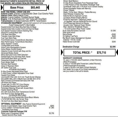 2026 RAM Ram 1500 RAM 1500 REBEL CREW CAB 4X4 5'7' BOX