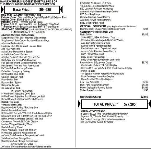 2026 RAM Ram 1500 RAM 1500 LARAMIE CREW CAB 4X4 6'4' BOX