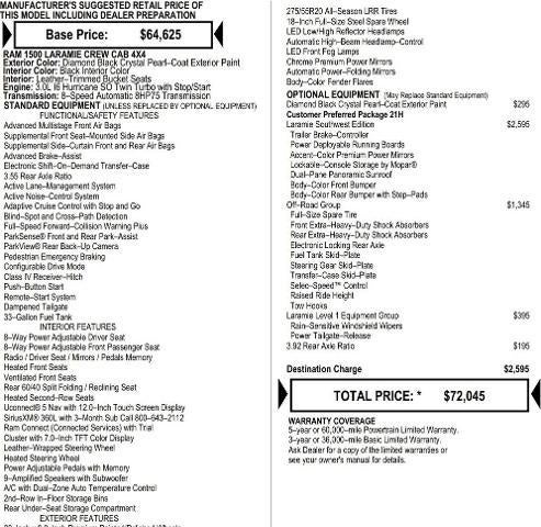 2026 RAM Ram 1500 RAM 1500 LARAMIE CREW CAB 4X4 6'4' BOX