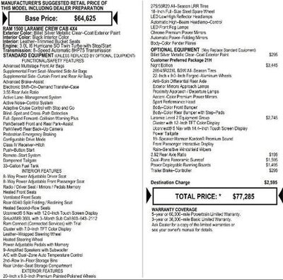 2026 RAM Ram 1500 RAM 1500 LARAMIE CREW CAB 4X4 6'4' BOX