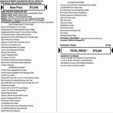 2026 RAM Ram 1500 RAM 1500 RHO CREW CAB 4X4 5'7' BOX