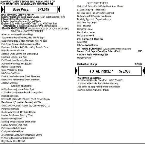 2026 RAM Ram 1500 RAM 1500 RHO CREW CAB 4X4 5'7' BOX