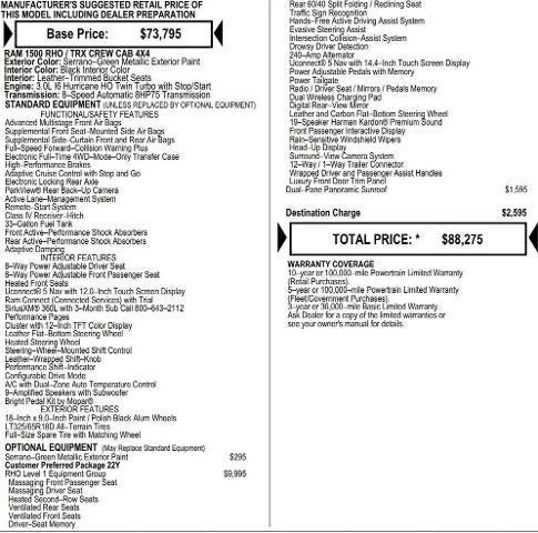 2026 RAM Ram 1500 RAM 1500 RHO CREW CAB 4X4 5'7' BOX