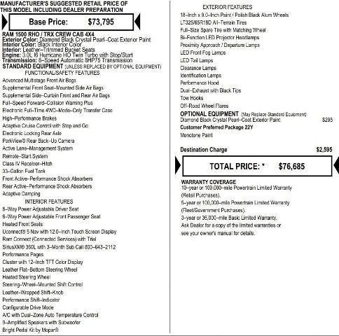 2026 RAM Ram 1500 RAM 1500 RHO CREW CAB 4X4 5'7' BOX