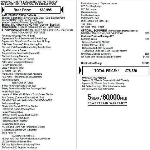 2025 RAM 1500 RHO Crew Cab 4x4 5'7' Box