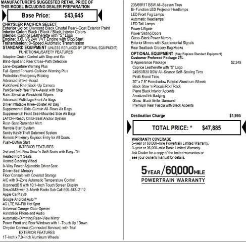 2026 Chrysler Pacifica PACIFICA SELECT