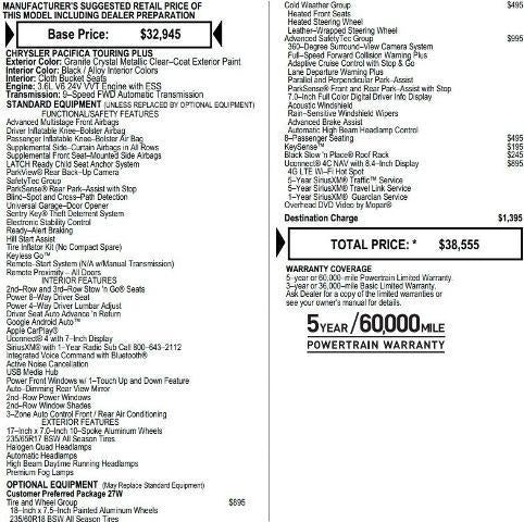 2019 Chrysler Pacifica Touring Plus FWD