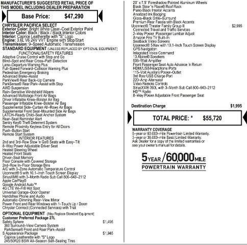 2026 Chrysler Pacifica PACIFICA SELECT AWD