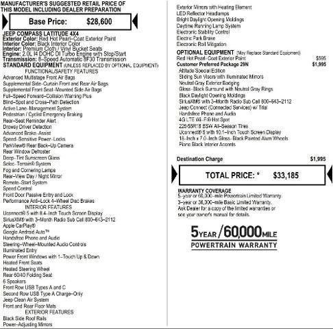 2026 Jeep Compass COMPASS LATITUDE ALTITUDE 4X4