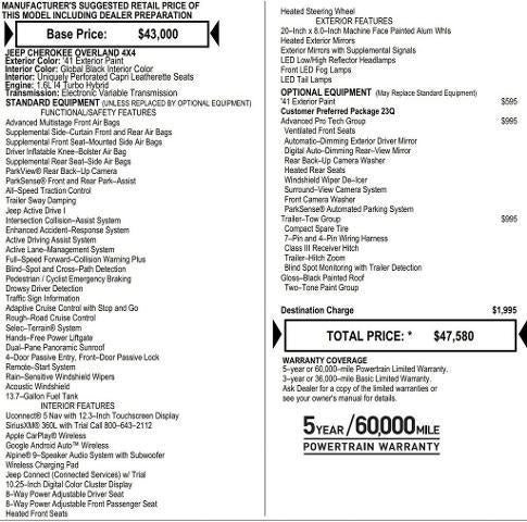 2026 Jeep Cherokee CHEROKEE OVERLAND 4X4