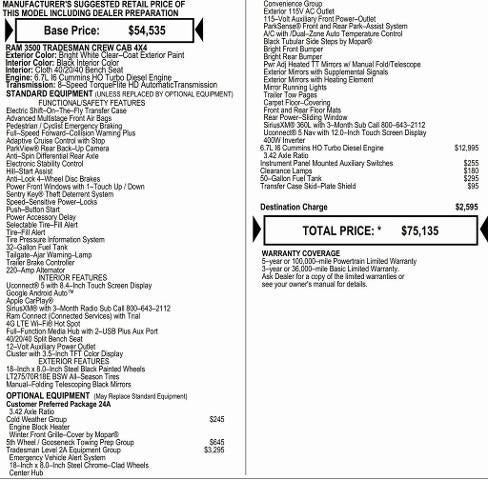 2026 RAM Ram 3500 RAM 3500 TRADESMAN CREW CAB 4X4 8' BOX