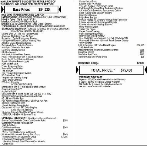 2026 RAM Ram 3500 RAM 3500 TRADESMAN CREW CAB 4X4 8' BOX