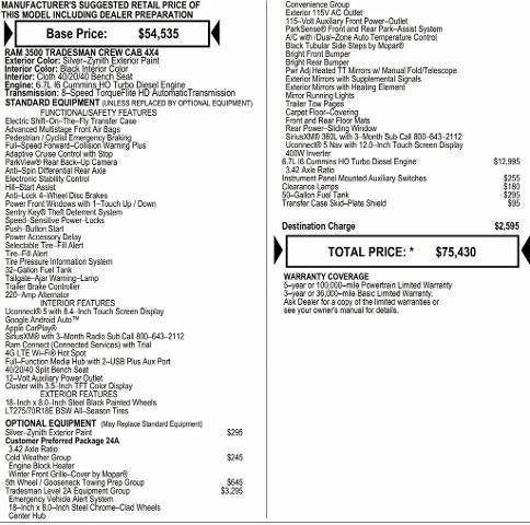 2026 RAM Ram 3500 RAM 3500 TRADESMAN CREW CAB 4X4 8' BOX