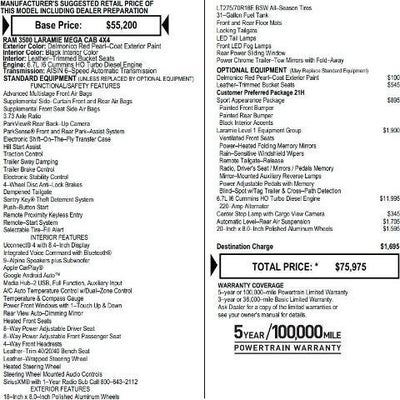 2020 RAM 3500 Laramie Mega Cab 4x4 6'4' Box