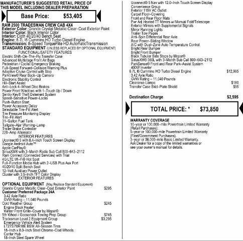2026 RAM Ram 2500 RAM 2500 TRADESMAN CREW CAB 4X4 6'4' BOX