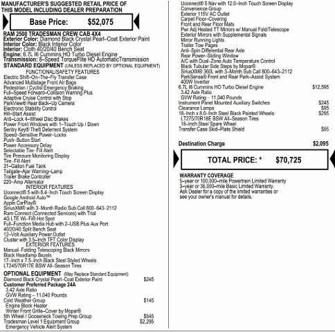 2026 RAM Ram 2500 RAM 2500 TRADESMAN CREW CAB 4X4 6'4' BOX