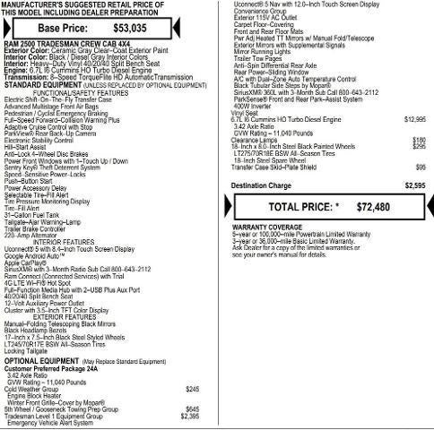 2026 RAM Ram 2500 RAM 2500 TRADESMAN CREW CAB 4X4 6'4' BOX