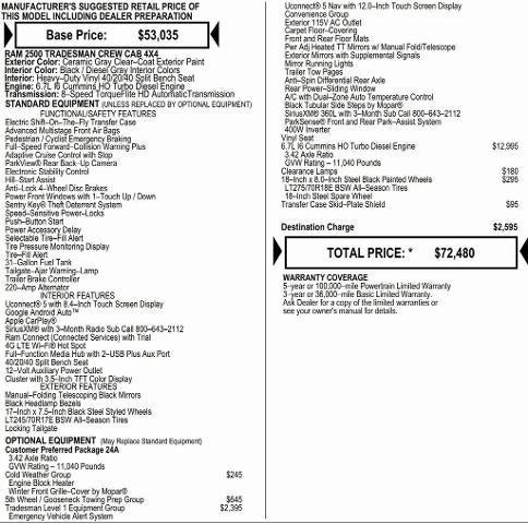 2026 RAM Ram 2500 RAM 2500 TRADESMAN CREW CAB 4X4 6'4' BOX