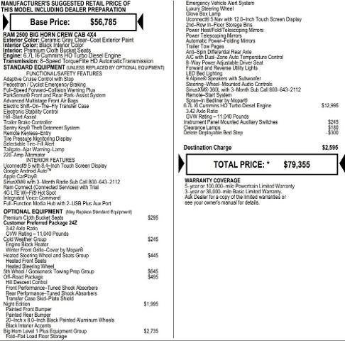 2026 RAM Ram 2500 RAM 2500 BIG HORN CREW CAB 4X4 6'4' BOX