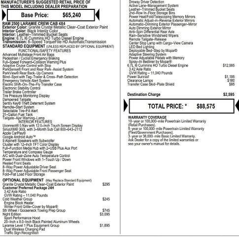 2026 RAM Ram 2500 RAM 2500 LARAMIE CREW CAB 4X4 6'4' BOX