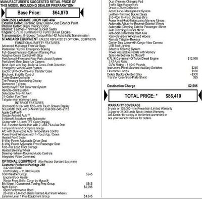 2026 RAM Ram 2500 RAM 2500 LARAMIE CREW CAB 4X4 6'4' BOX