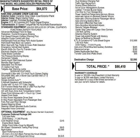 2026 RAM Ram 2500 RAM 2500 LARAMIE CREW CAB 4X4 6'4' BOX